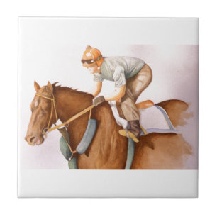 Race Horse and Jockey Tile