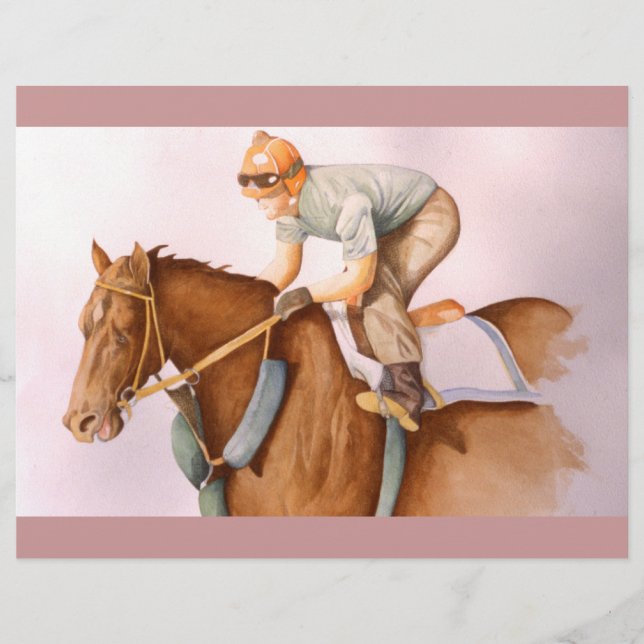 Race Horse and Jockey WaterColor Flyer (Front)