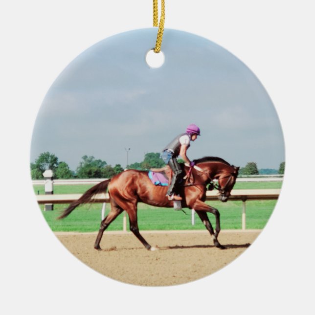 Race Horse Ceramic Tree Decoration (Front)