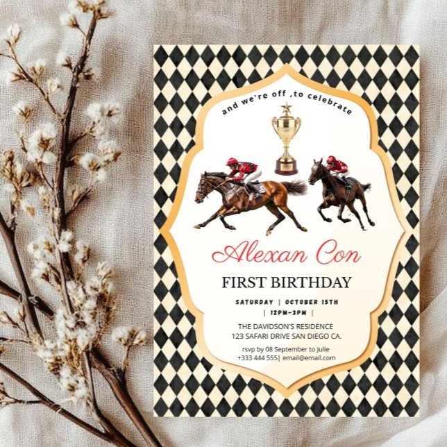  Race Horse Derby Party Equestrian Invitation (Creator Uploaded)