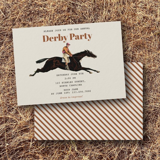Race Horse Derby Party Equestrian Racing Birthday Invitation (Race Horse Derby Party Equestrian Racing Birthday Invitation)