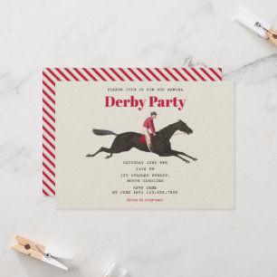 Race Horse Derby Party Equestrian Racing Birthday Invitation