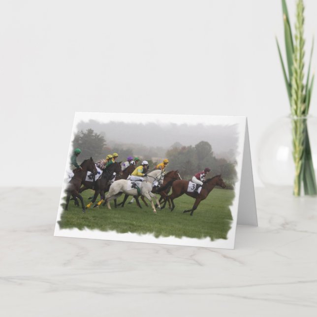 Race Horse Field Greeting Card (Front)