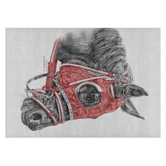 Race Horse Portrait Silks Cutting Board (Front)