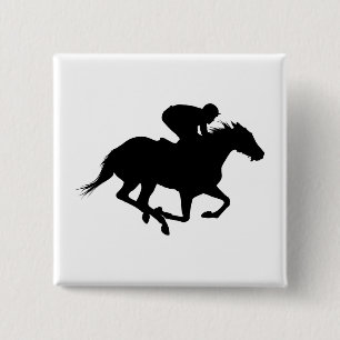 Race Horse Silhouette 15 Cm Square Badge