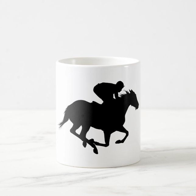Race Horse Silhouette Coffee Mug (Center)