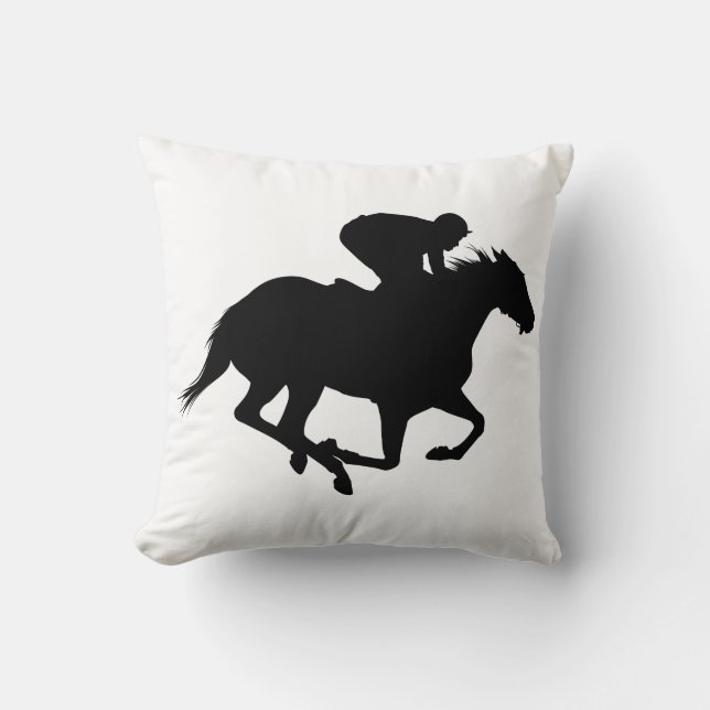 Race Horse Silhouette Cushion (Front)