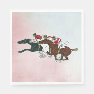 Race Horses Paper Napkin
