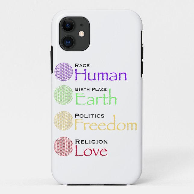 Race: Human Birthplace: Earth Politics: Freedom Re Case-Mate iPhone Case (Back)