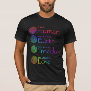 Race: Human Birthplace: Earth Politics: Freedom  T-Shirt
