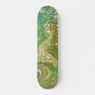 Race is On 2 Green Abstract Skateboard Deck