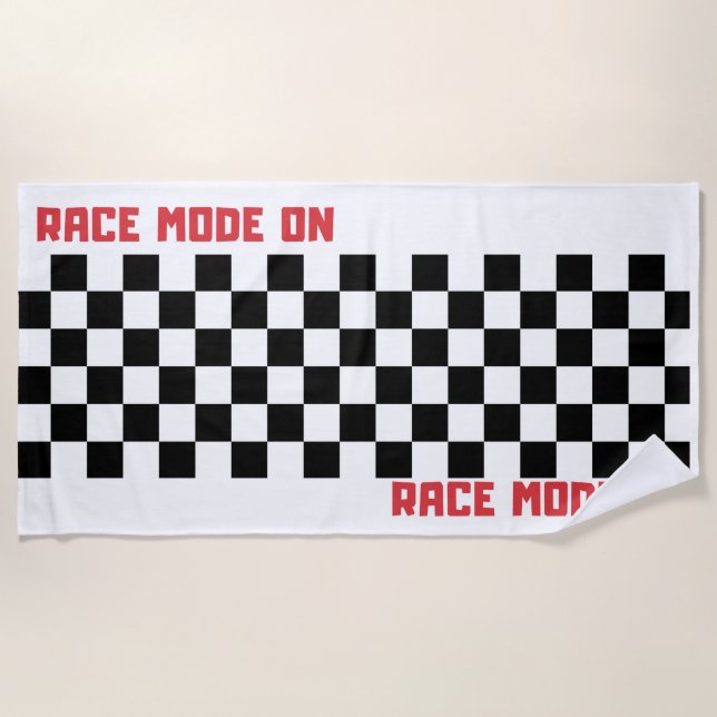Race mode beach towel (Front)