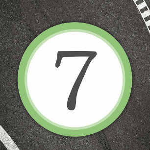 Race number classic round sticker