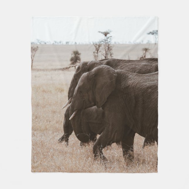 RACE OF ELEPHANTS FLEECE BLANKET (Front)