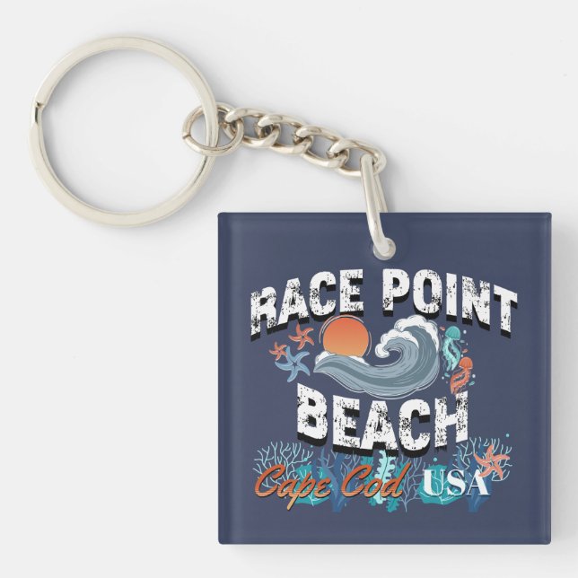 Race Point Beach, Cape Cod, Massachusetts Key Ring (Front)