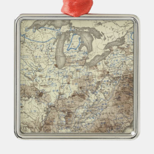 Race Population Density 1870 Metal Tree Decoration