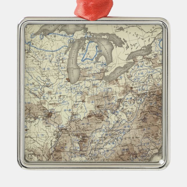 Race Population Density 1870 Metal Tree Decoration (Front)