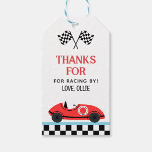 Race Red Car Thank you For Racin By Gift Tags
