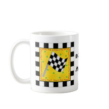 Race Time Name Personalised Chequered Flag