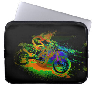 Race to the Finish! - Motocross Racer Laptop Sleeve