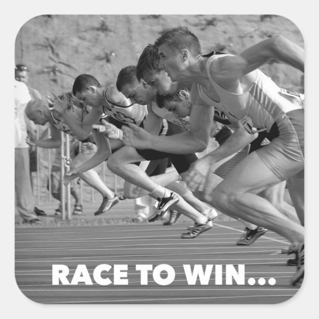 Race to win - running sticker motivation (Front)