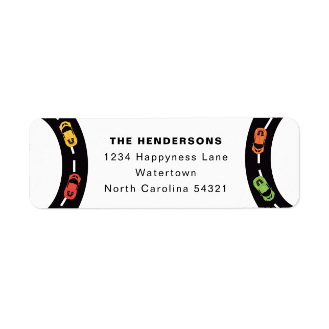 Race Track Boys 4th Birthday White  (Front)