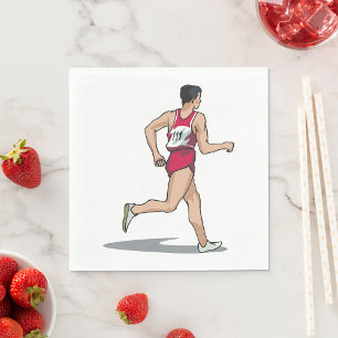 Race Walker Athlete Sports Runner in Motion Napkin