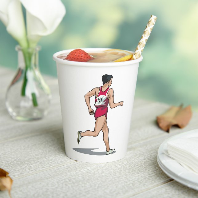 Race Walker Athlete Sports Runner in Motion  Paper Cups (Creator Uploaded)