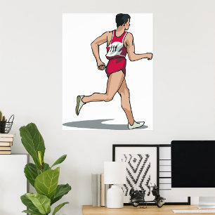 Race Walker Athlete Sports Runner in Motion  Poster