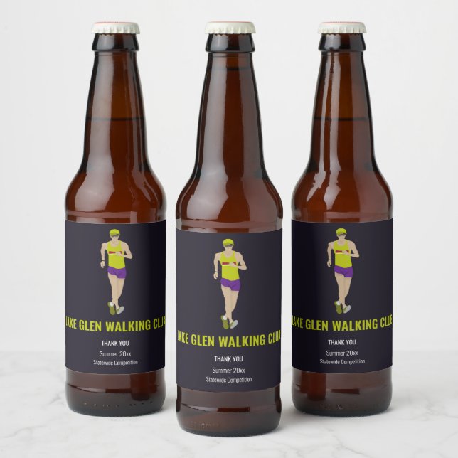 Race Walking Beer Bottle Label (Bottles)