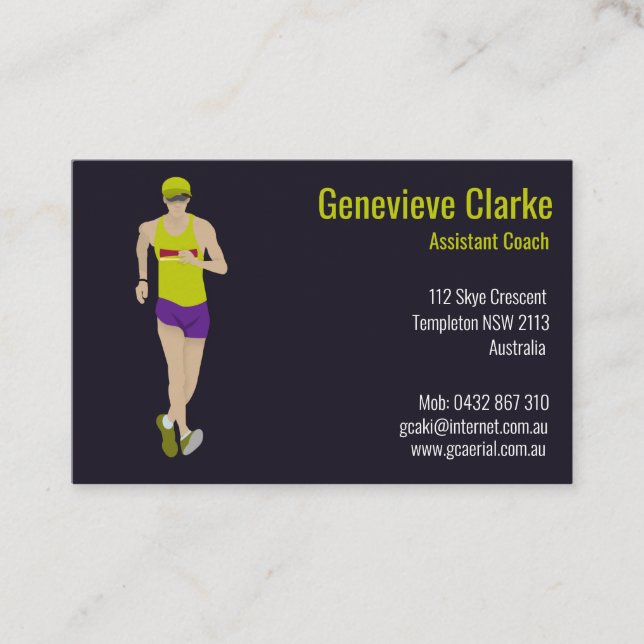 Race Walking Business Card (Front)