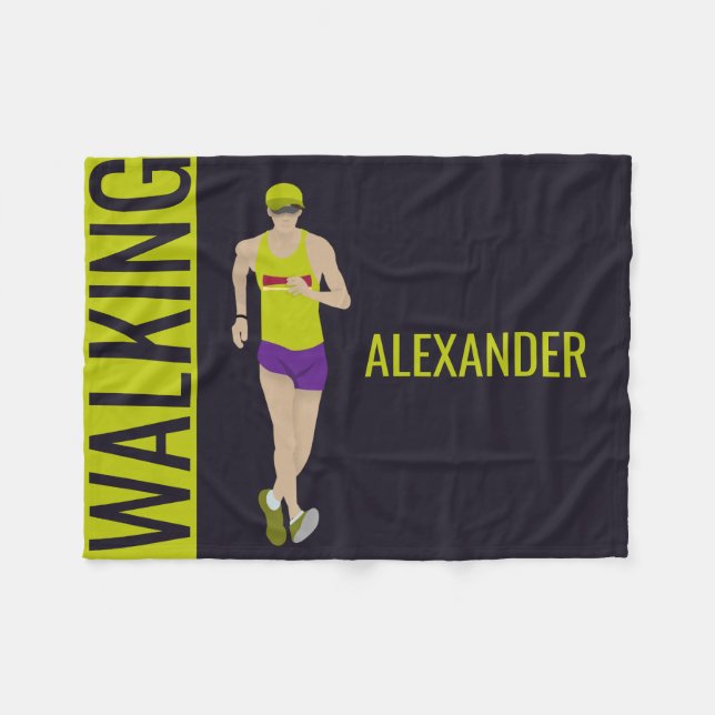 Race Walking Fleece Blanket (Front (Horizontal))