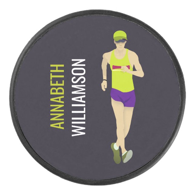 Race Walking Hockey Puck (Front)