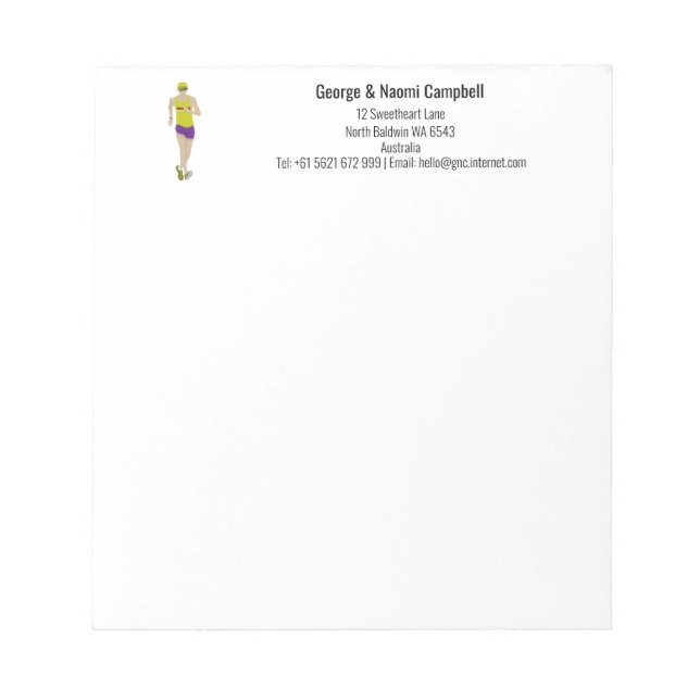Race Walking Notepad (Front)