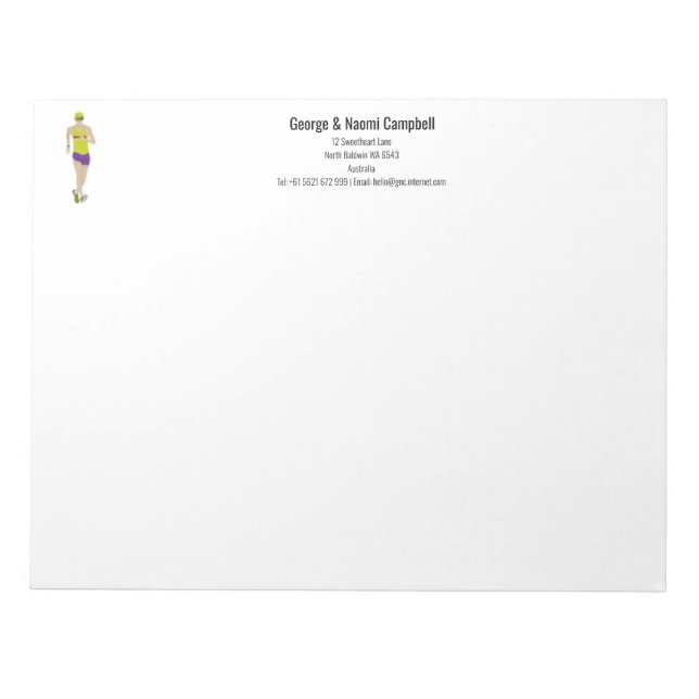Race Walking Notepad (Front)