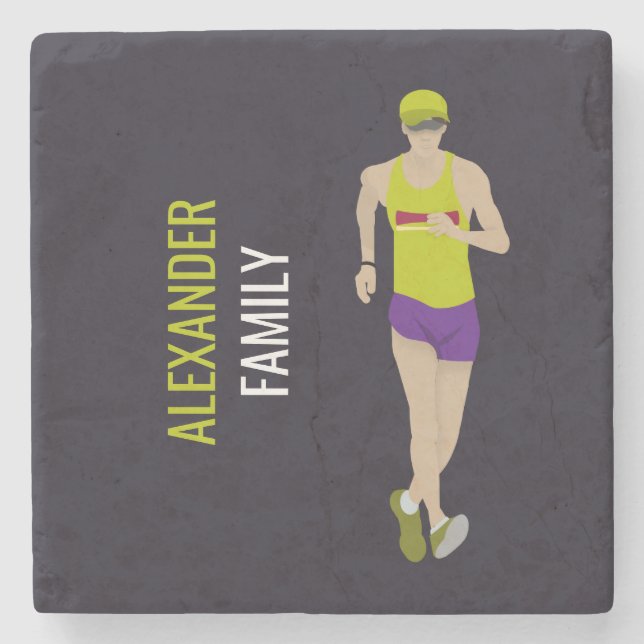 Race Walking Stone Coaster (Front)