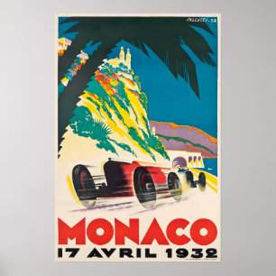 Racecar Art Monaco Racing Poster 1932 Print