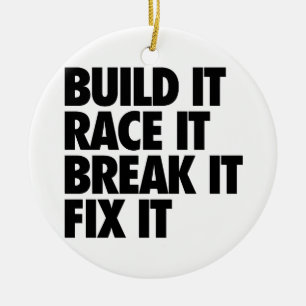 RaceCar Ceramic Tree Decoration