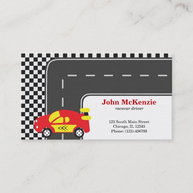 Racecar driver business card (Front)