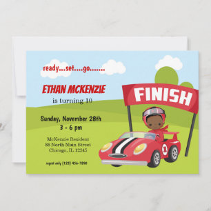Racecar Party boy ideas Invitation