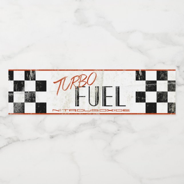 Racecar Party Water Bottle Label (Single Label)