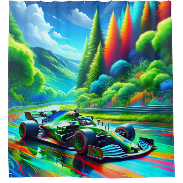 Racecar Shower Curtain (Front)