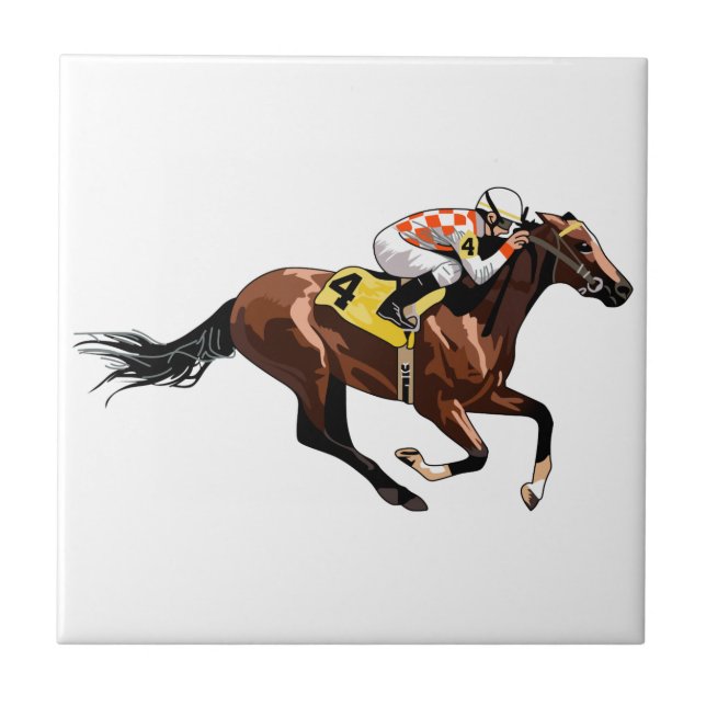 Racehorse and Jockey Tile (Front)