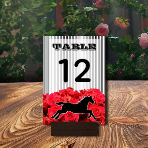 Racehorse and Roses Derby Party Table Number