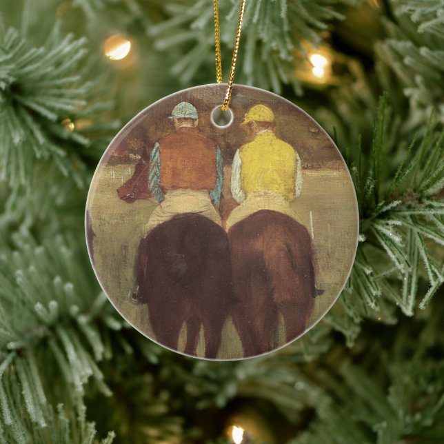Racehorses at Longchamp by Edgar Degas Ceramic Tree Decoration (Tree)