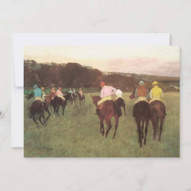 Racehorses at Longchamp by Edgar Degas Invitation (Front)