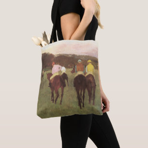 Racehorses at Longchamp by Edgar Degas Tote Bag