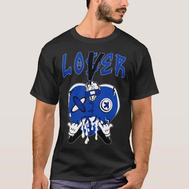 Racer Blue 5S To Match Loser Heart 5 Racer Blue T-Shirt (Front)