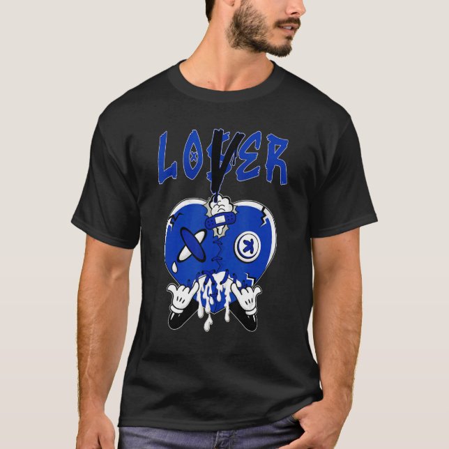 Racer Blue 5s To Match Loser Lover Heart 5 Racer B T-Shirt (Front)