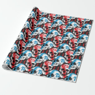 Racer Skull: Vintage Seamless Rebellion. Wrapping Paper